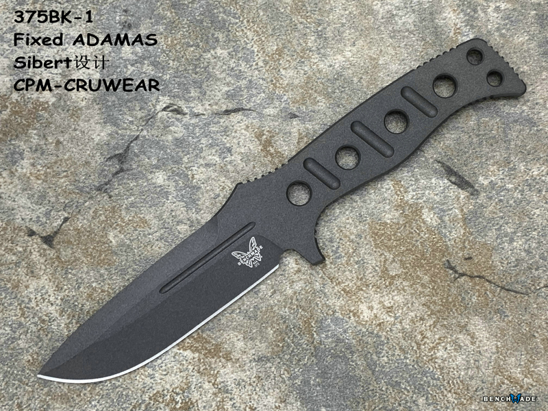 Benchmade 蝴蝶 375BK-1 ADAMAS™ Sibert设计 CPM-CRUWEAR超级强壮工具钢一体警务专用直刀 （现货）